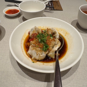 pic of dumplings in vingear hot sauce